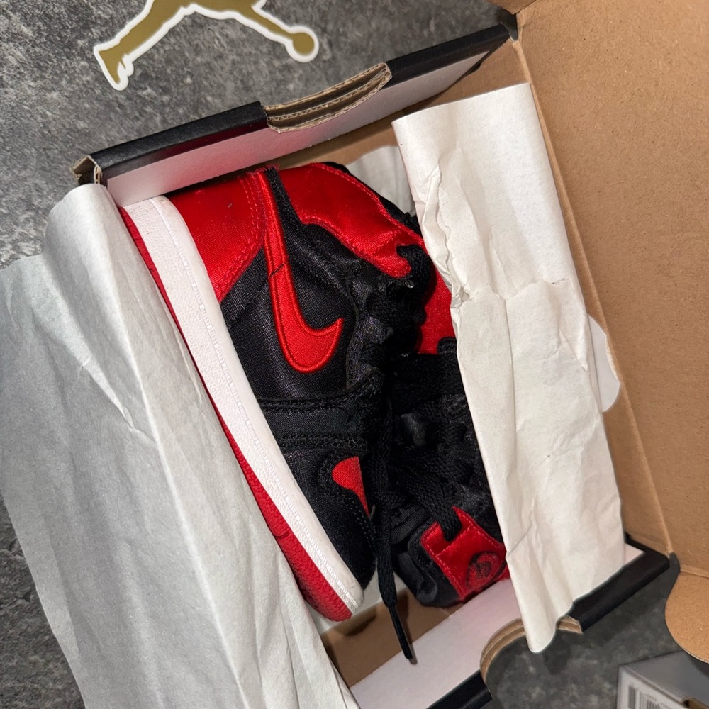 Jordan Kids Black and Red Sneakers